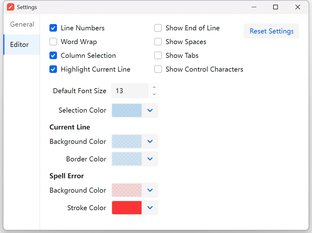 Editor Settings